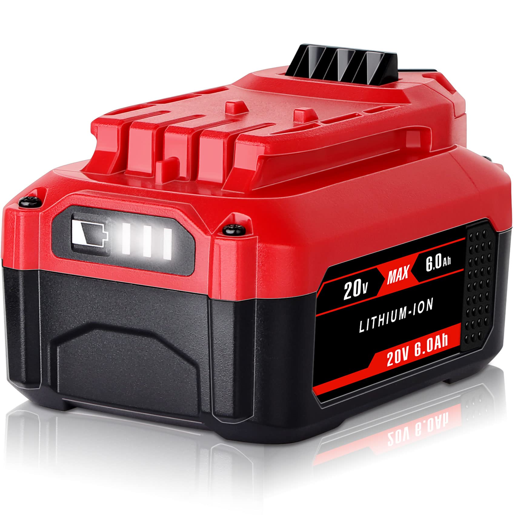 C DSANKE C CMCB204 6000mAh 20V battery front view, ready for Craftsman V20 tools.