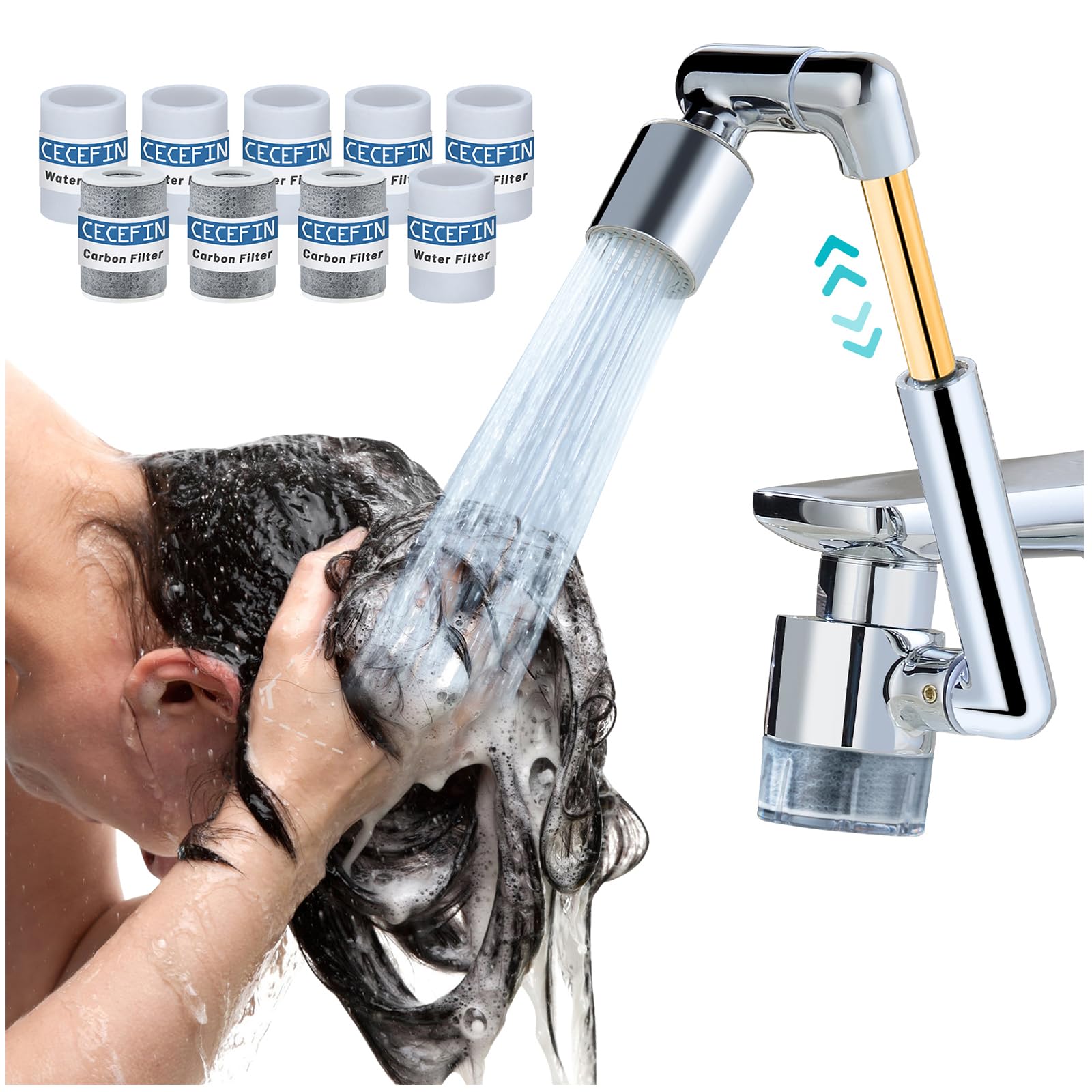 CECEFIN 1440º sink extender for versatile reach and clean water.