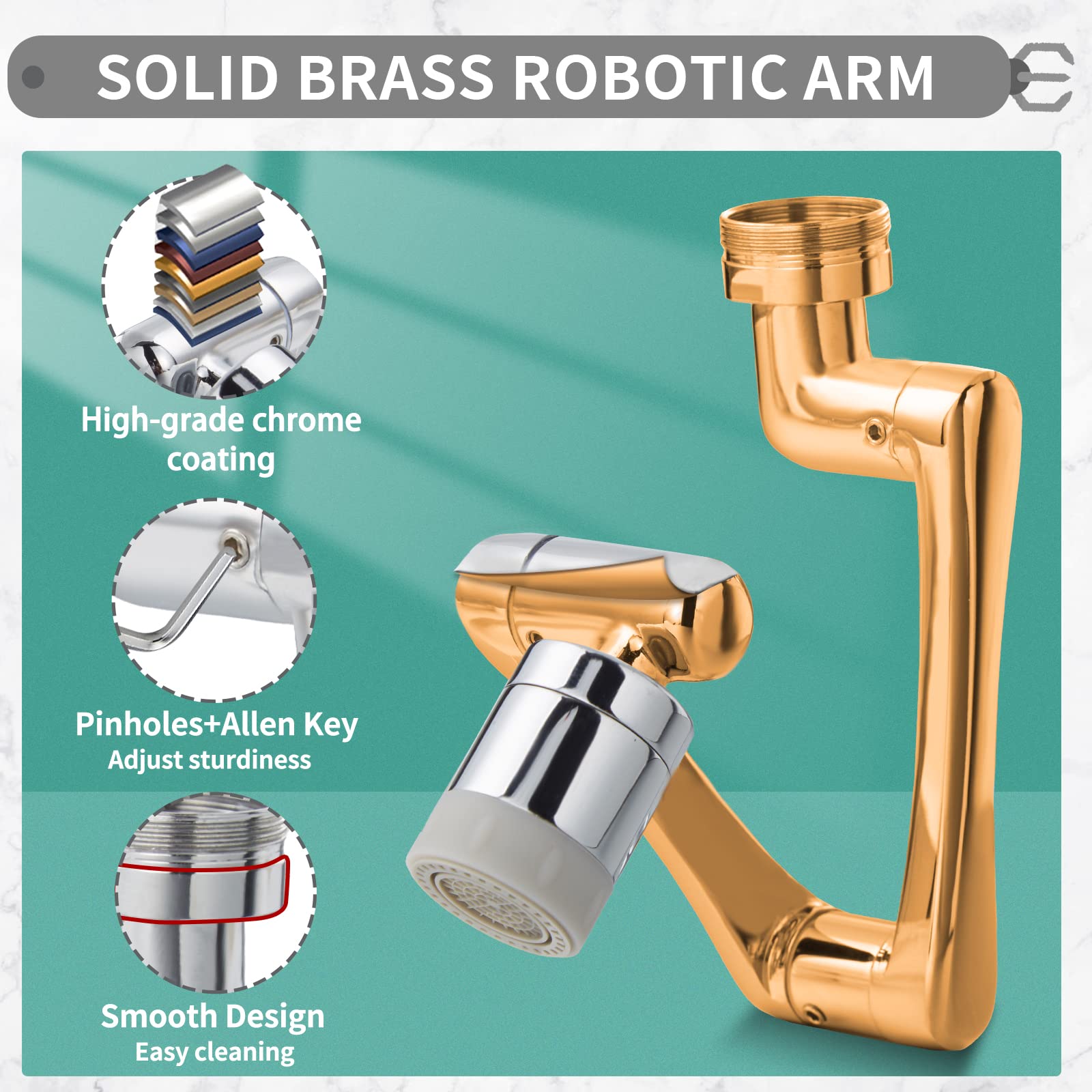 CECEFIN brass robotic arms with chrome coating deliver durable swiveling