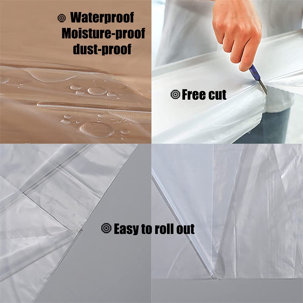 Cedolio clear sheets spread over furniture protect from dust and splatters.