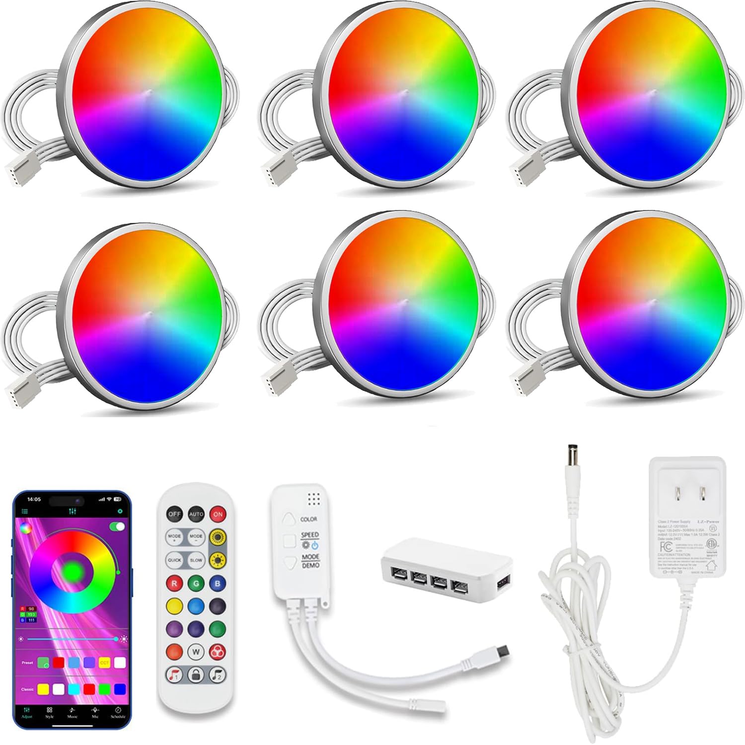 Cefrank RGB puck light front view for vibrant kitchen ambience control