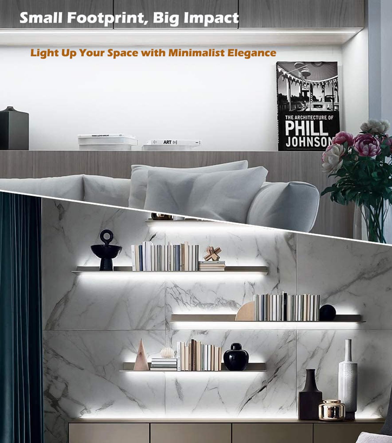 Cefrank pure white 6000K lighting 12-inch under-cabinet illumination