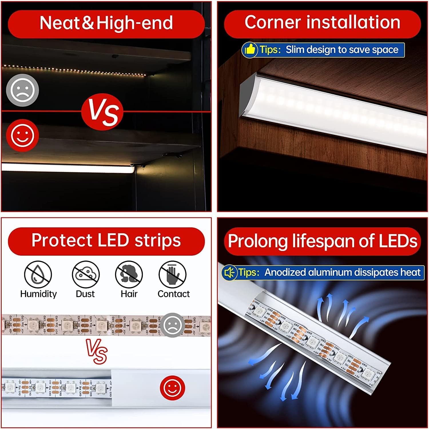 Cefrank versatile lighting for showcases and display shelves.