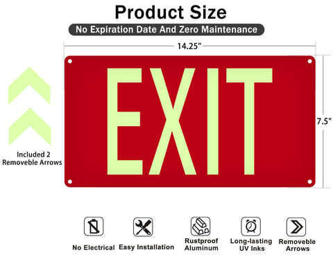 Cefrashi adhesive-wall-mount exit sign designed for easy interior installation.