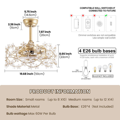 Fairy-tale light and shadow with four-bulb configuration.