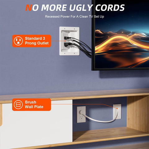 Celendor 45-degree flat plug minimizes outlet obstruction behind furniture