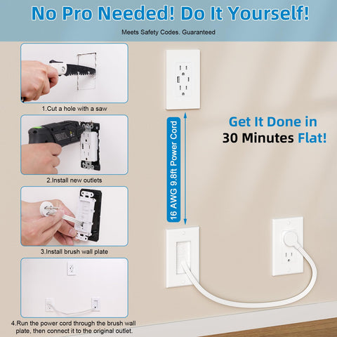 Celendor 45-degree plug and flat wire facilitating in-wall installation