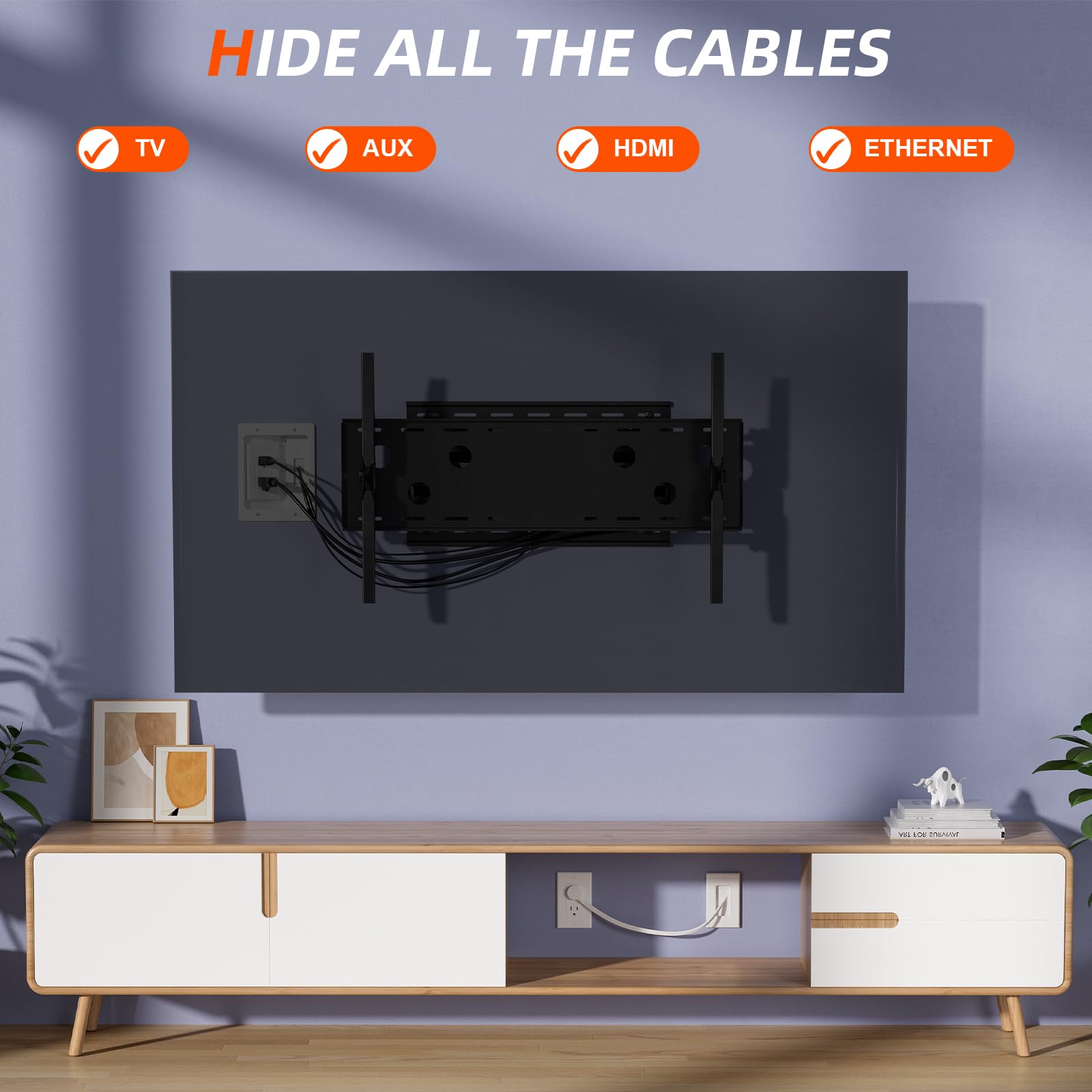 Celendor 9.8 ft power cord enables flexible TV placement