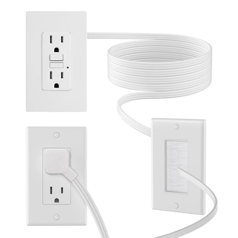Celendor in-wall cable kit setup showing 8ft cord for easy outlet relocation
