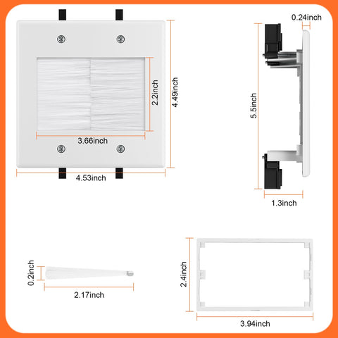 Celendor white finish wall plate blends with decor for a subtle upgrade.