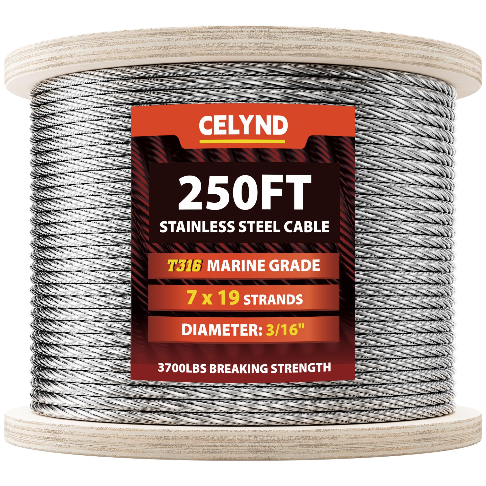 CELYND 3/16-inch rail cable ready for sturdy deck balustrades