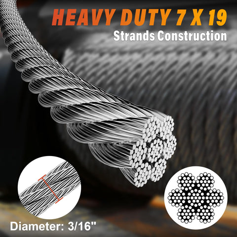 CELYND 7x19 braided cable close-up shows flexible strength