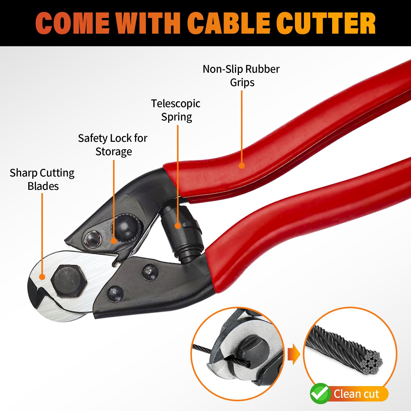 CELYND 1800 lbs breaking strength supports sturdy railing and tensioning uses.