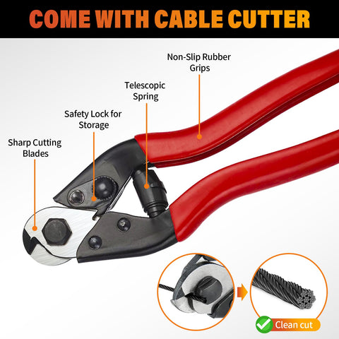 CELYND 1800 lbs breaking strength supports sturdy railing and tensioning uses.
