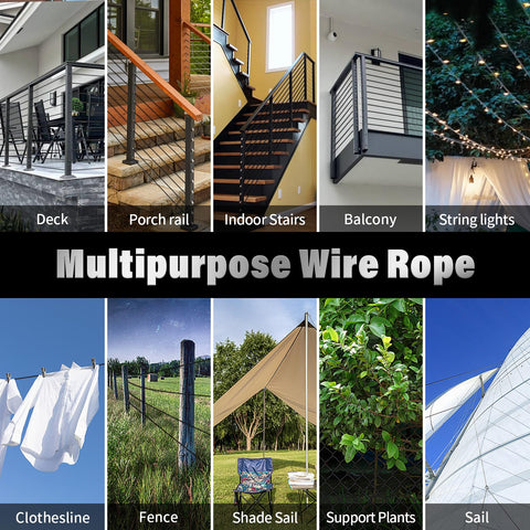 CELYND versatile black cable for multiple DIY tasks, from lighting to plant trellis setups.