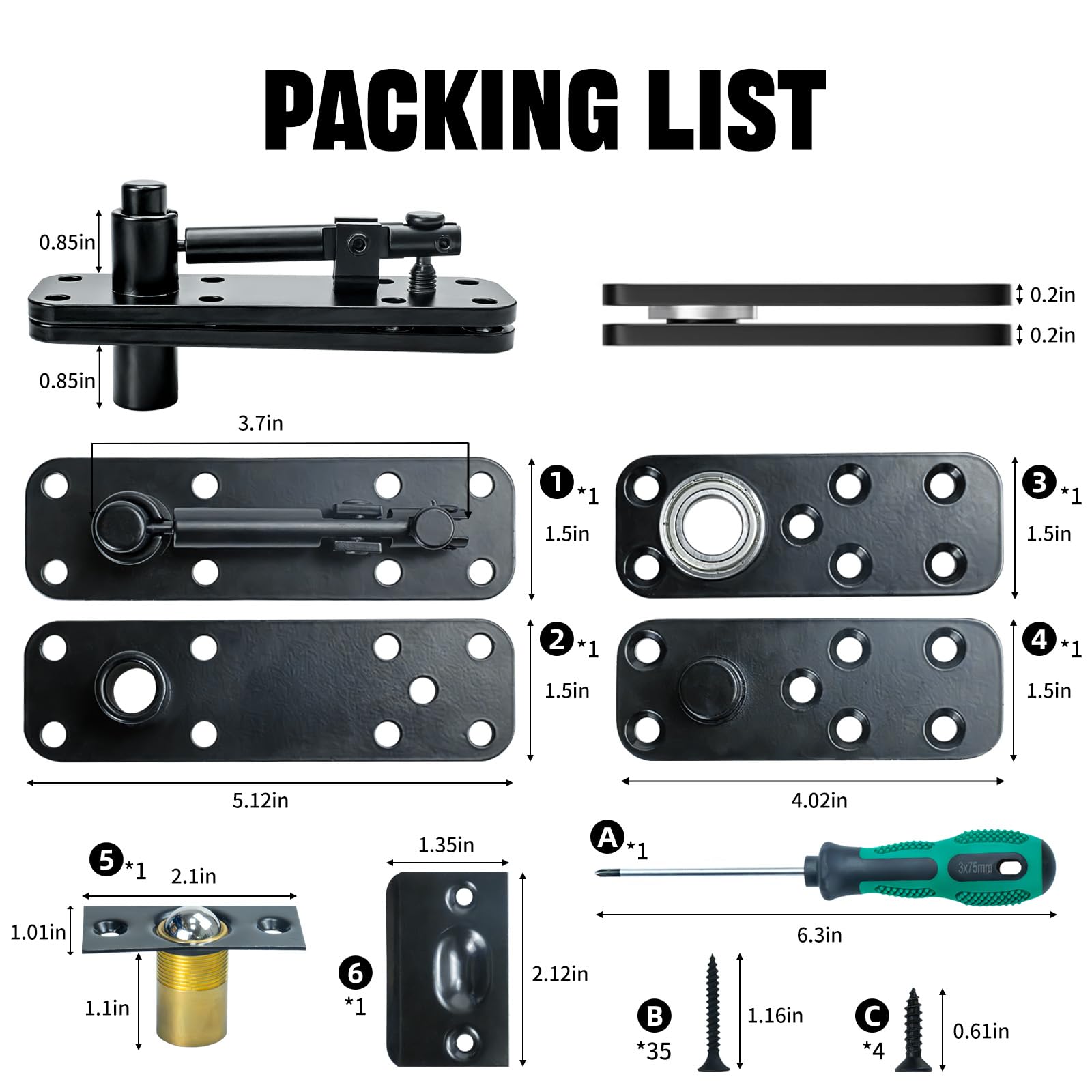 CenfeiTooL Hidden Murphy pivot hinge 360-degree rotation for smooth, silent operation.