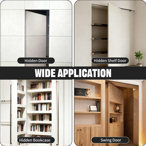 CenfeiTooL Concealed hinge system fits secret doors and hidden shelves.