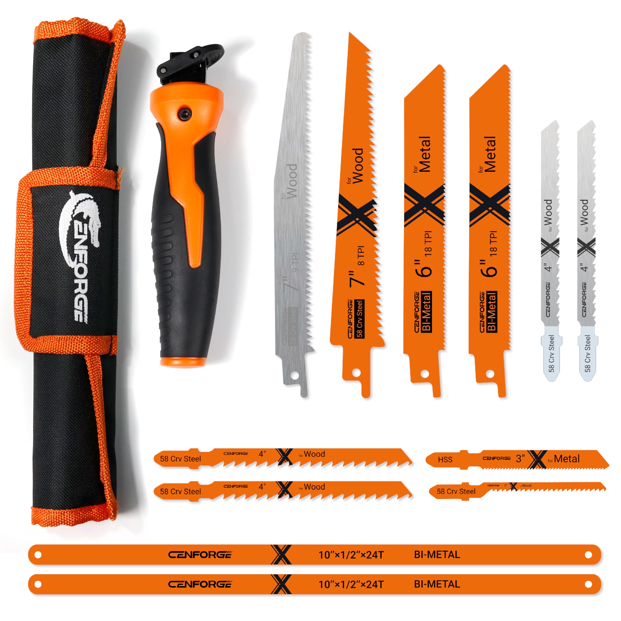 CENFORGE hand saw with ergonomic grip for comfortable all-day use in any project.