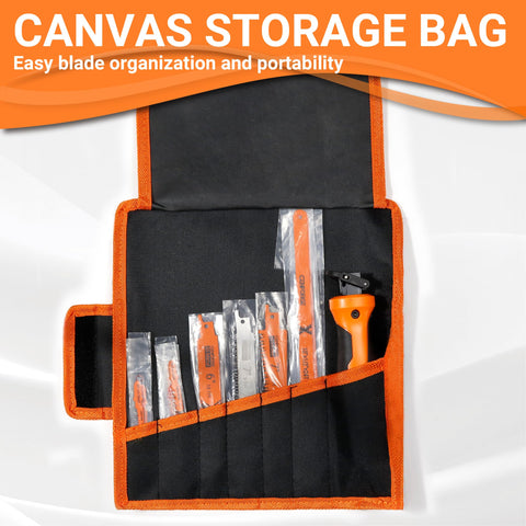 CENFORGE portable canvas pouch keeps blades organized and secure.