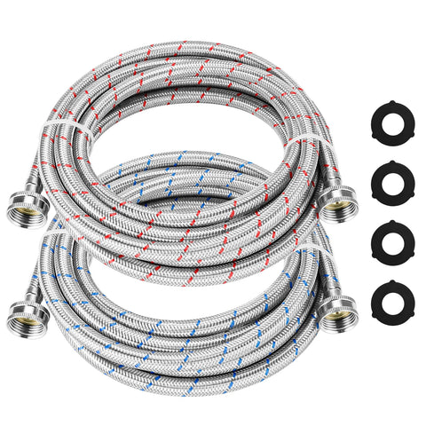 Cenipar blue cold water hose attached to washer for reliable cold water supply.