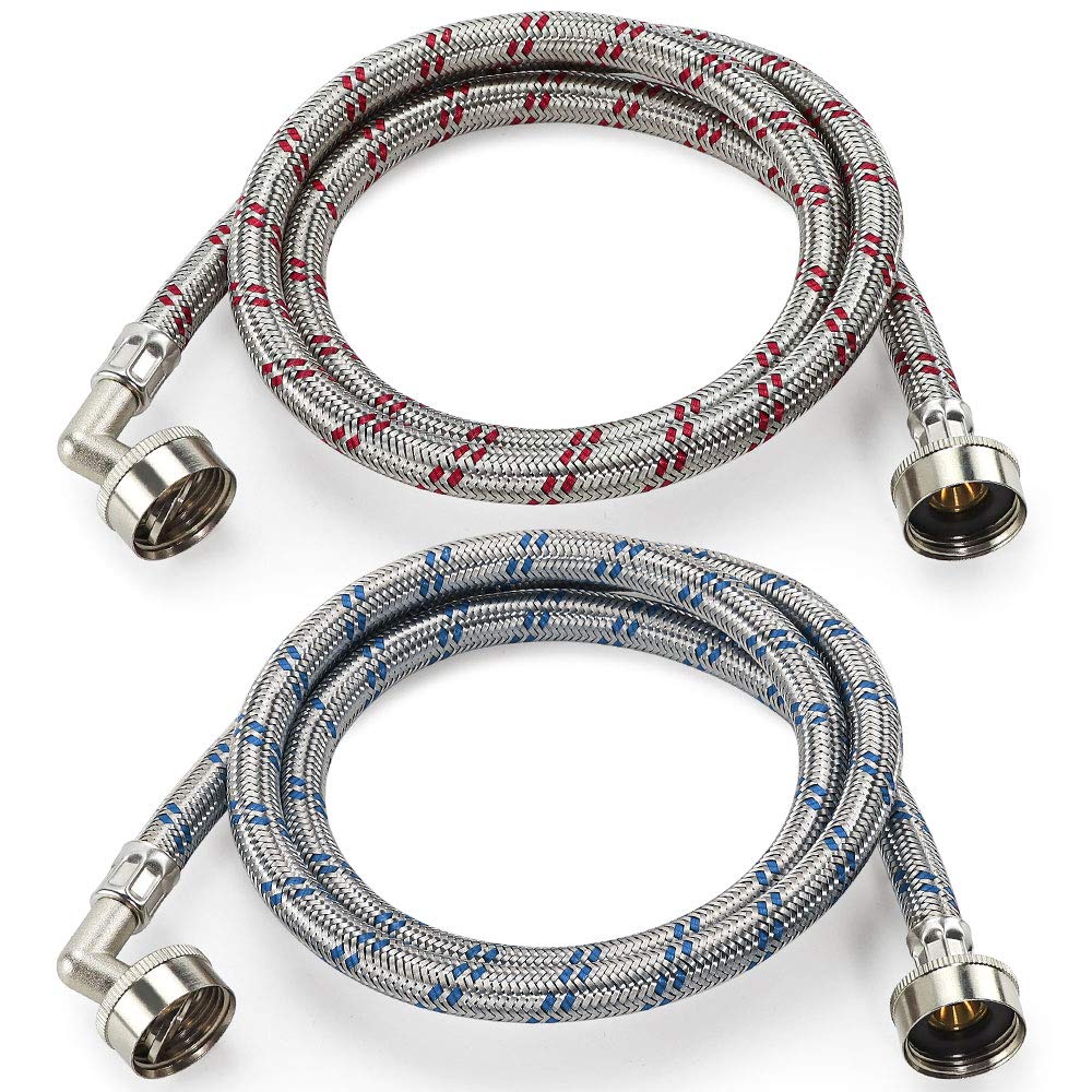 Cenipar 4ft blue hose with 90-degree elbow for easy hot water hookup
