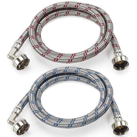 Cenipar 4ft blue hose with 90-degree elbow for easy hot water hookup