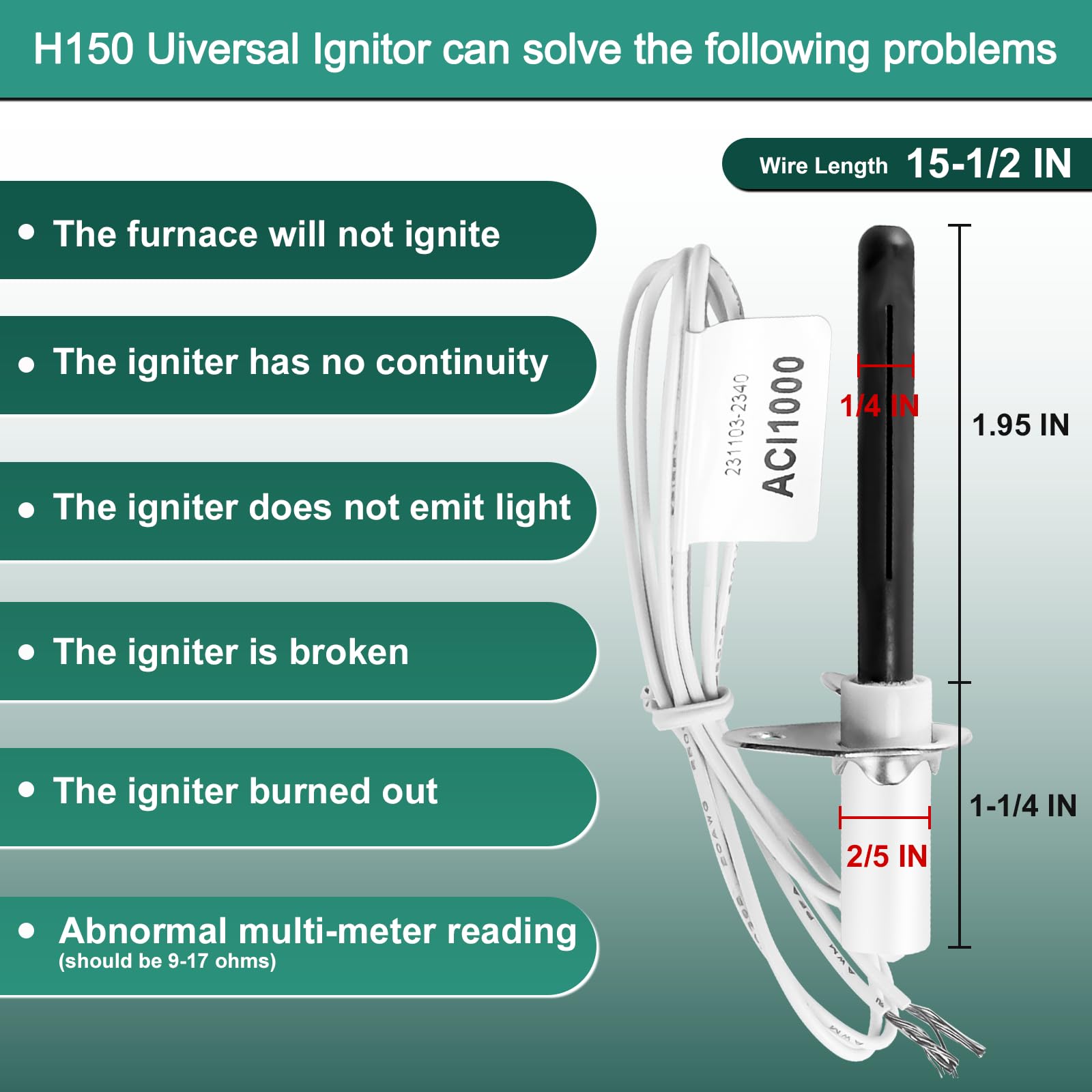 Cenipar H150 installed in a furnace to demonstrate plug-and-play replacement