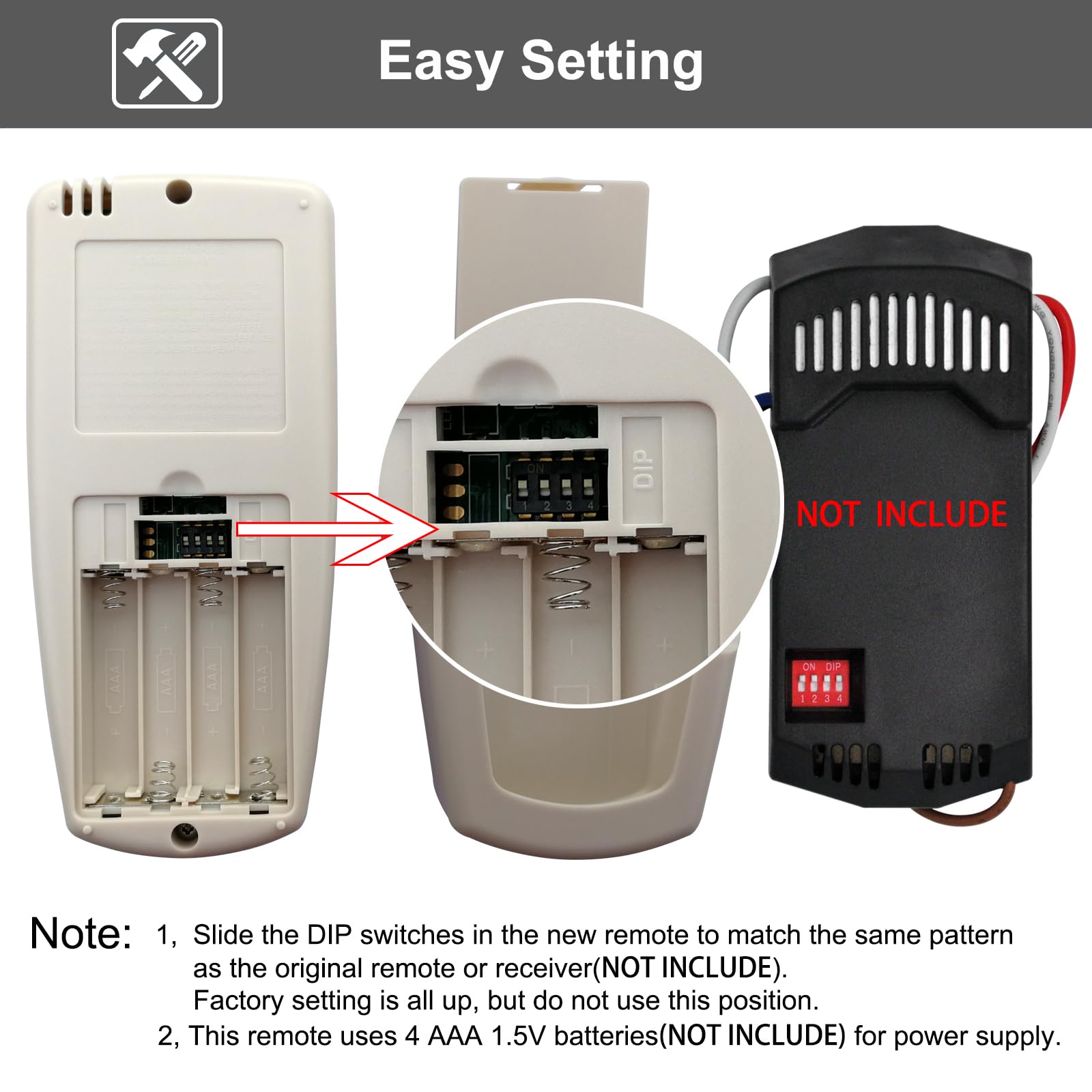 CENMING package contents image showing remote and wall mount for quick installation.