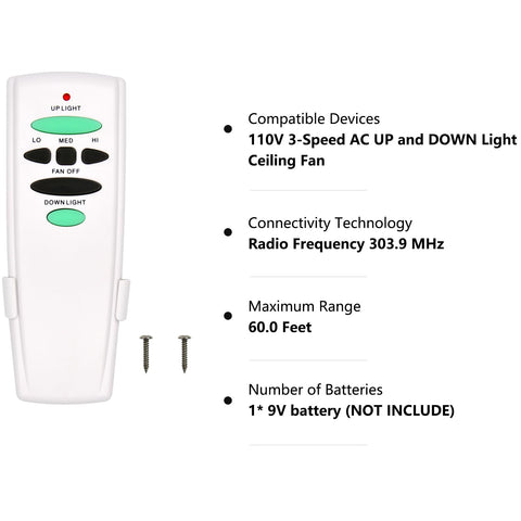 CENMING packaging shows remote, holder, and screws for quick install