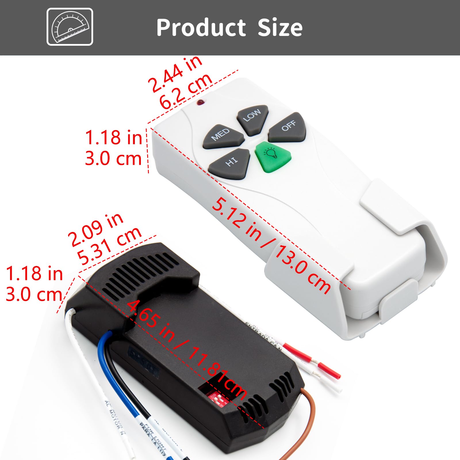 Wall mount holder keeps the remote within reach and organized.