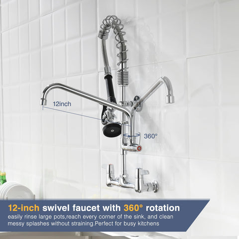 Cenosa 25-inch gooseneck spout reaches deep sinks