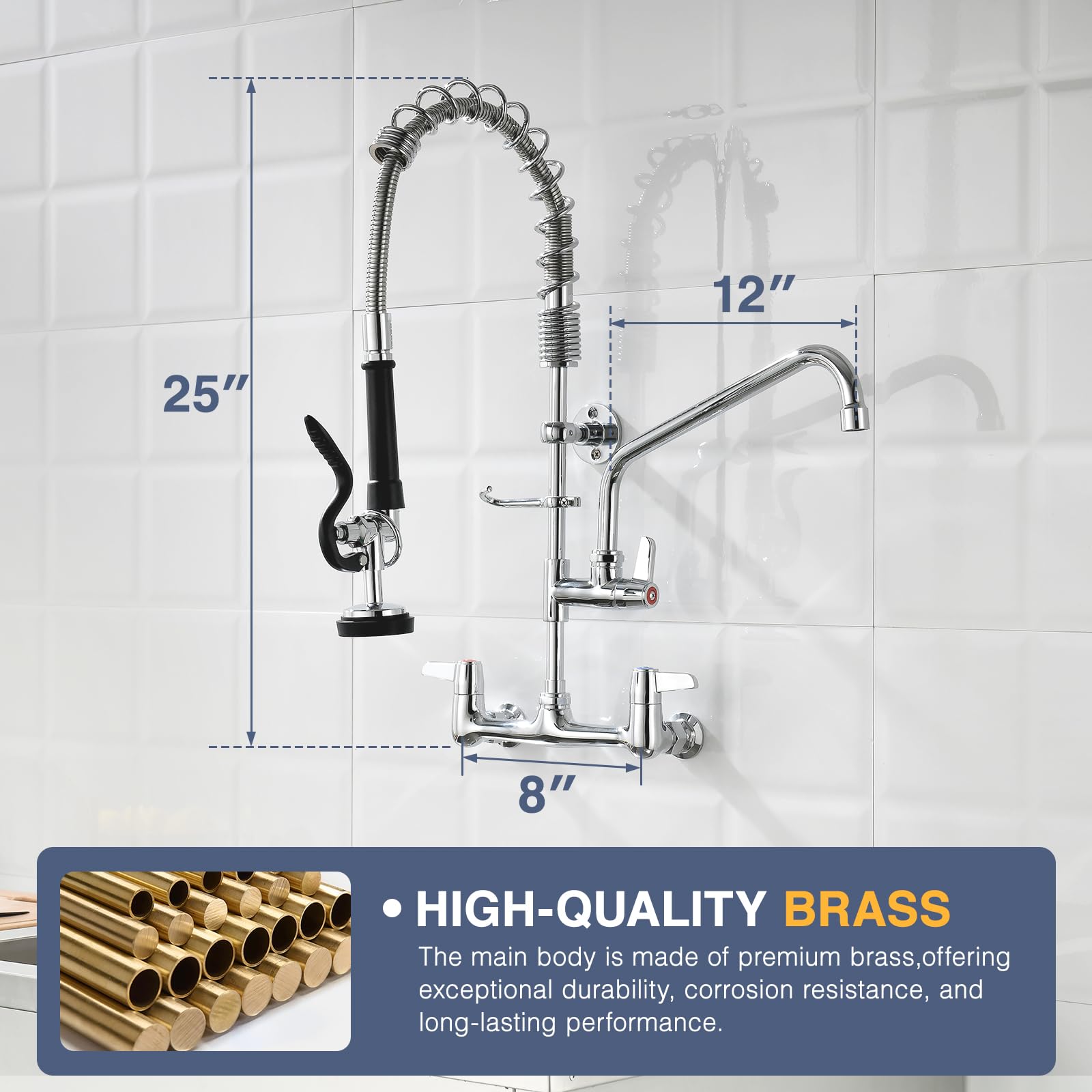 Cenosa pre-rinse sprayer 18-inch hose for efficient kitchen rinsing
