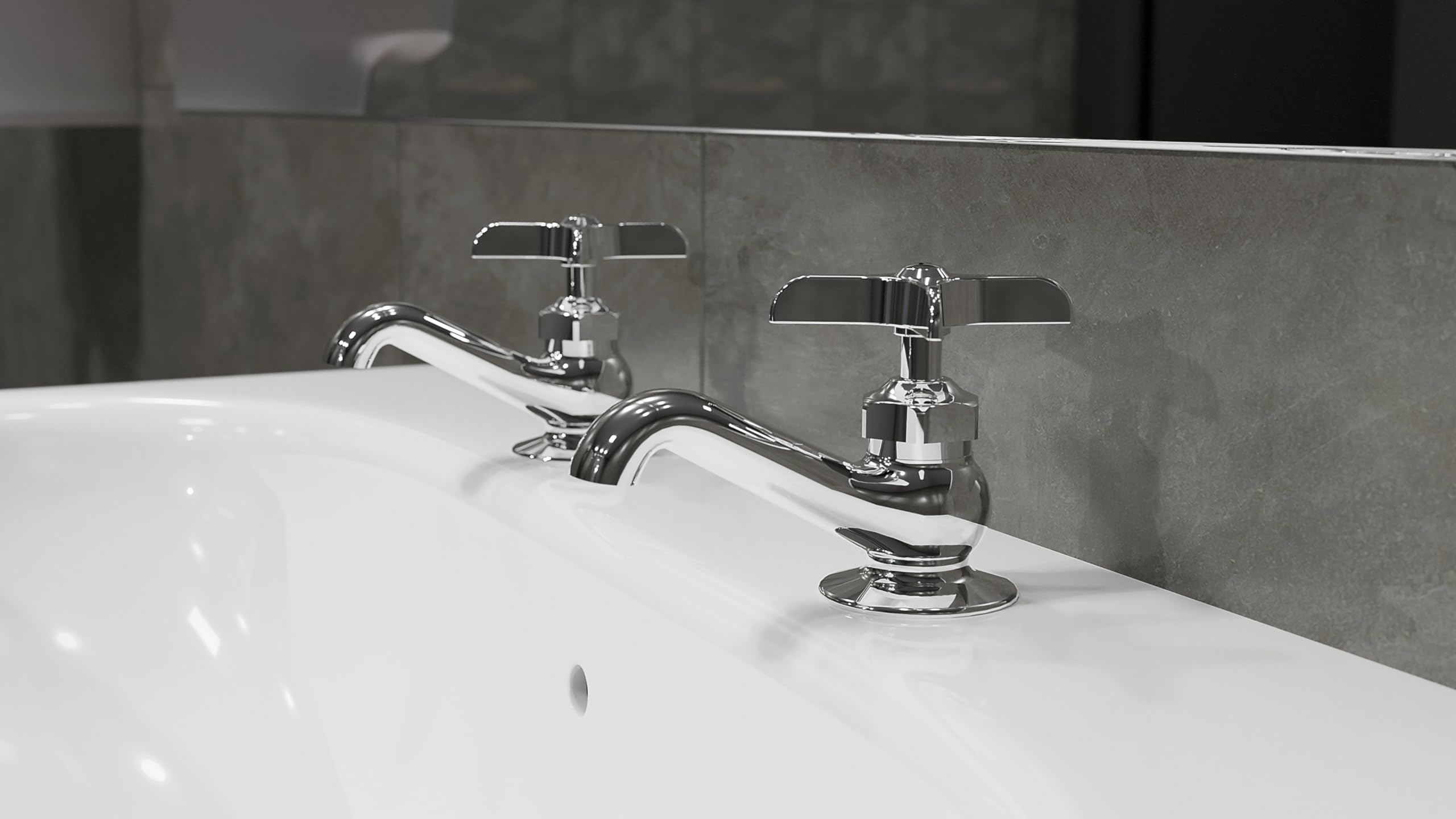 Central Brass 0239-P four-arm handle provides precise, smooth control.
