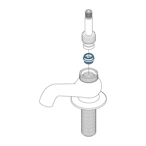 Central Brass 0239-P blue index helps distinguish cold water.