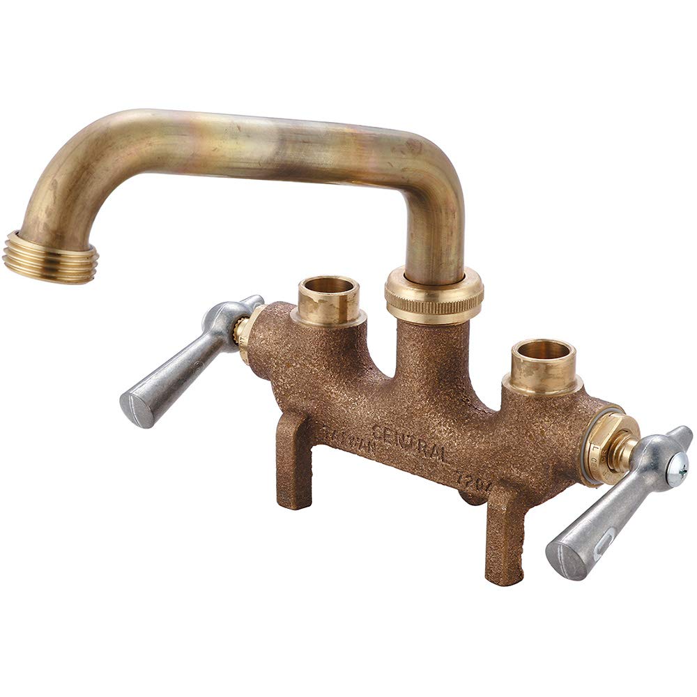 Central Brass 466 two-handle laundry faucet wall-mount, durable commercial-grade performance for laundry rooms.