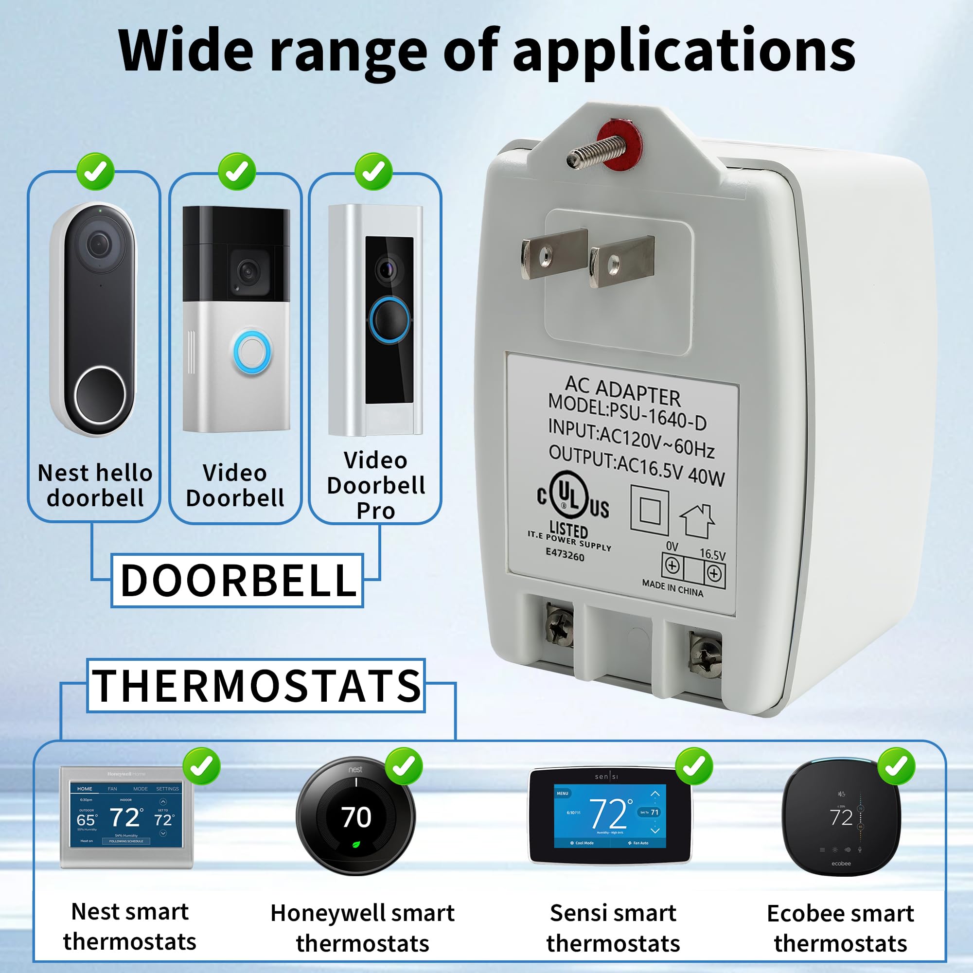 Centropower transformer with screw terminals for easy, safe wiring and upgrades.