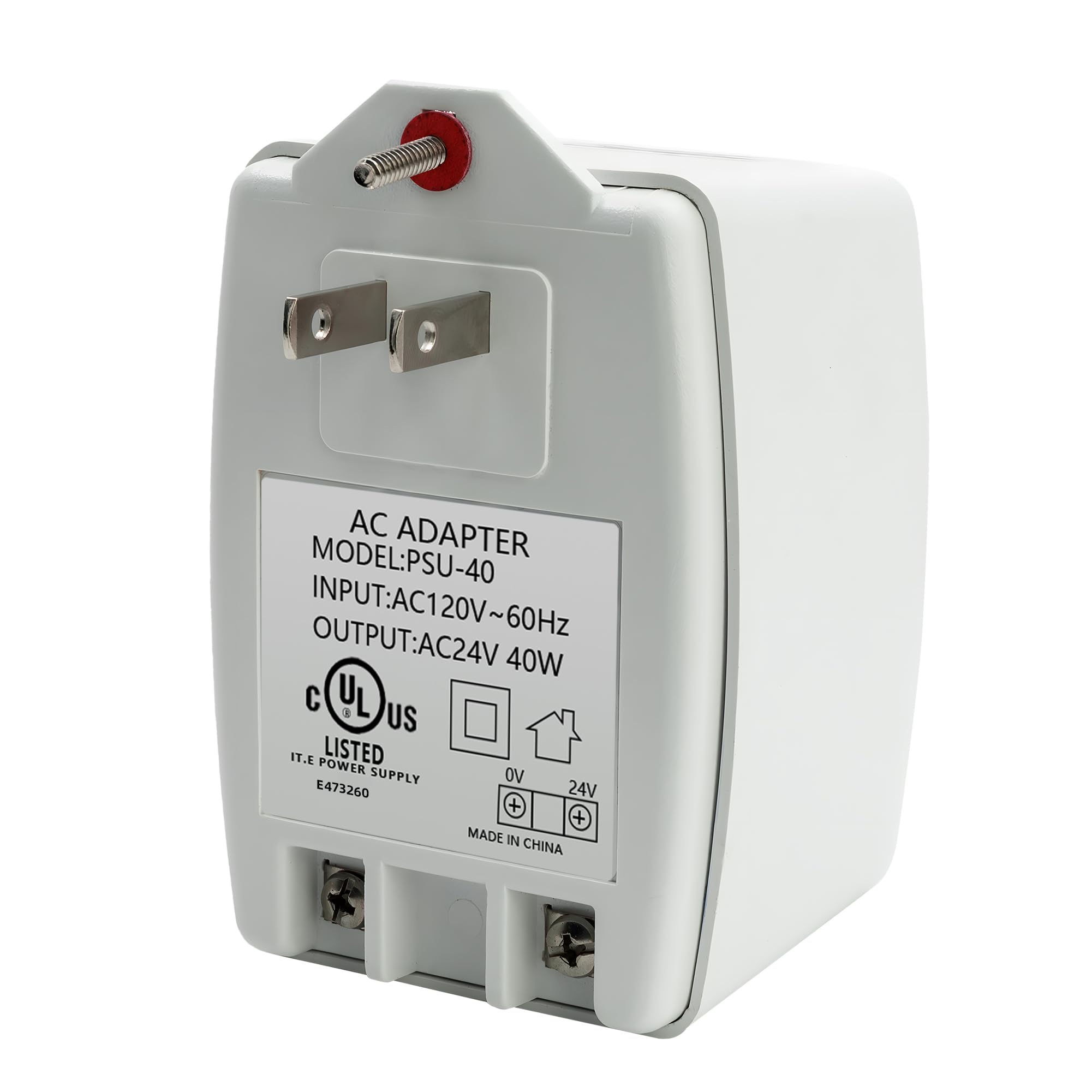 CENTROPOWER 24V 40VA plug-in transformer front view powering Ring doorbell reliably