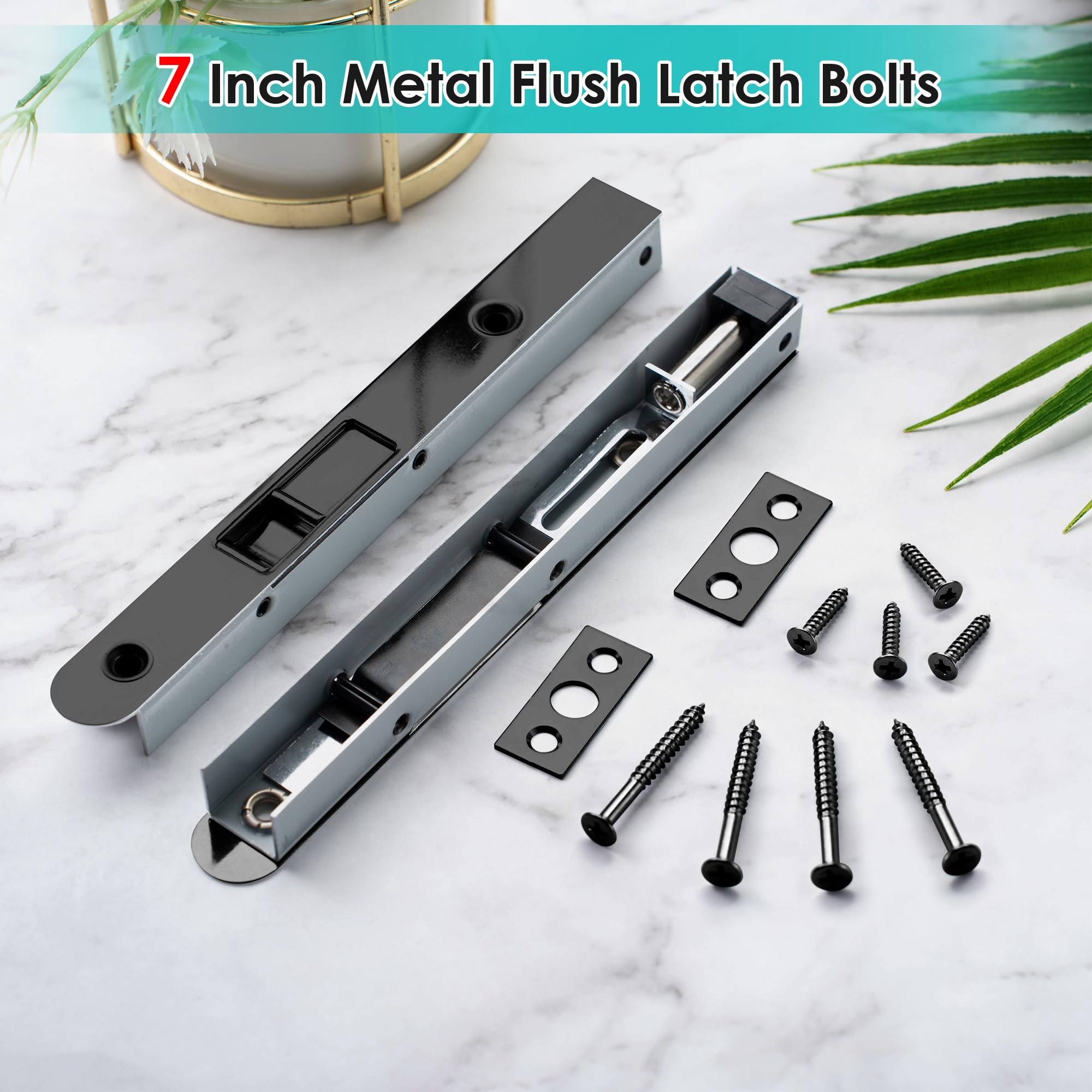 Ceoighe double door flush bolt on inactive leaf for flexible security setup.
