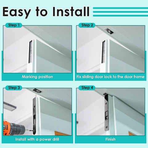 Ceoighe stainless steel screws and strikes for rustproof, stable mounting.