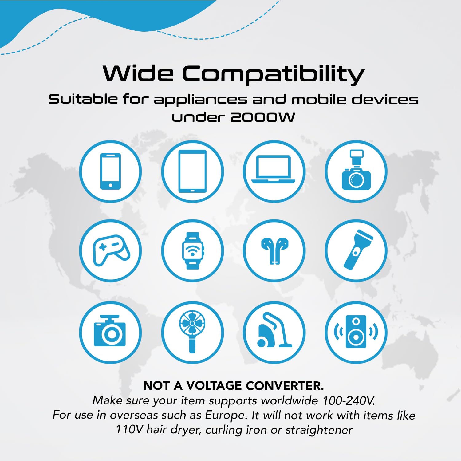 Ceptics 70W adapter compatibility note for worldwide use