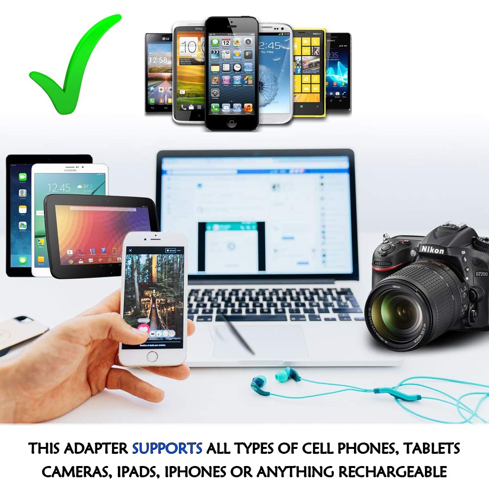Ceptics adapter for Europe and Egypt with Type C and Type L plugs.