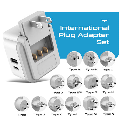 Ceptics dual USB-C and USB output supports quick charging for phones and tablets.
