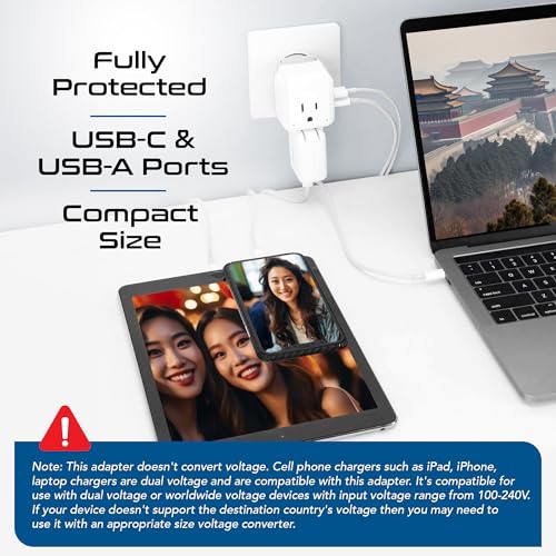 Ceptics dual USB outlets allow simultaneous charging of multiple devices.
