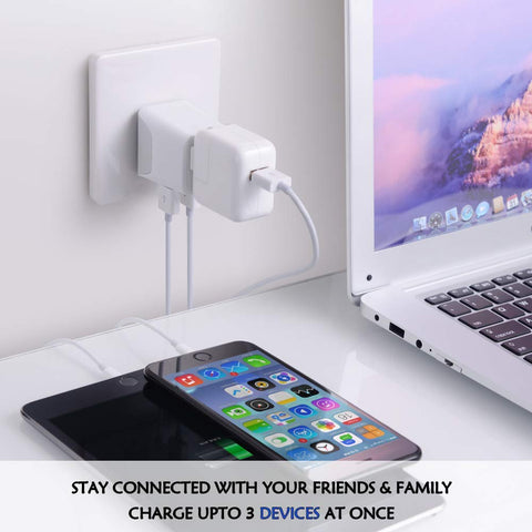 Ceptics dual USB port travel adapter suitable for phones and cameras.
