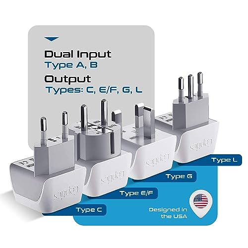 Ceptics CT-EU-4SET 2-in-1 input accepts 2- or 3-prong plugs
