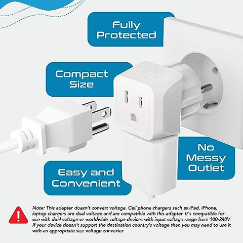 Ceptics CT-EU-4SET compact size adapter demonstrated for easy packing