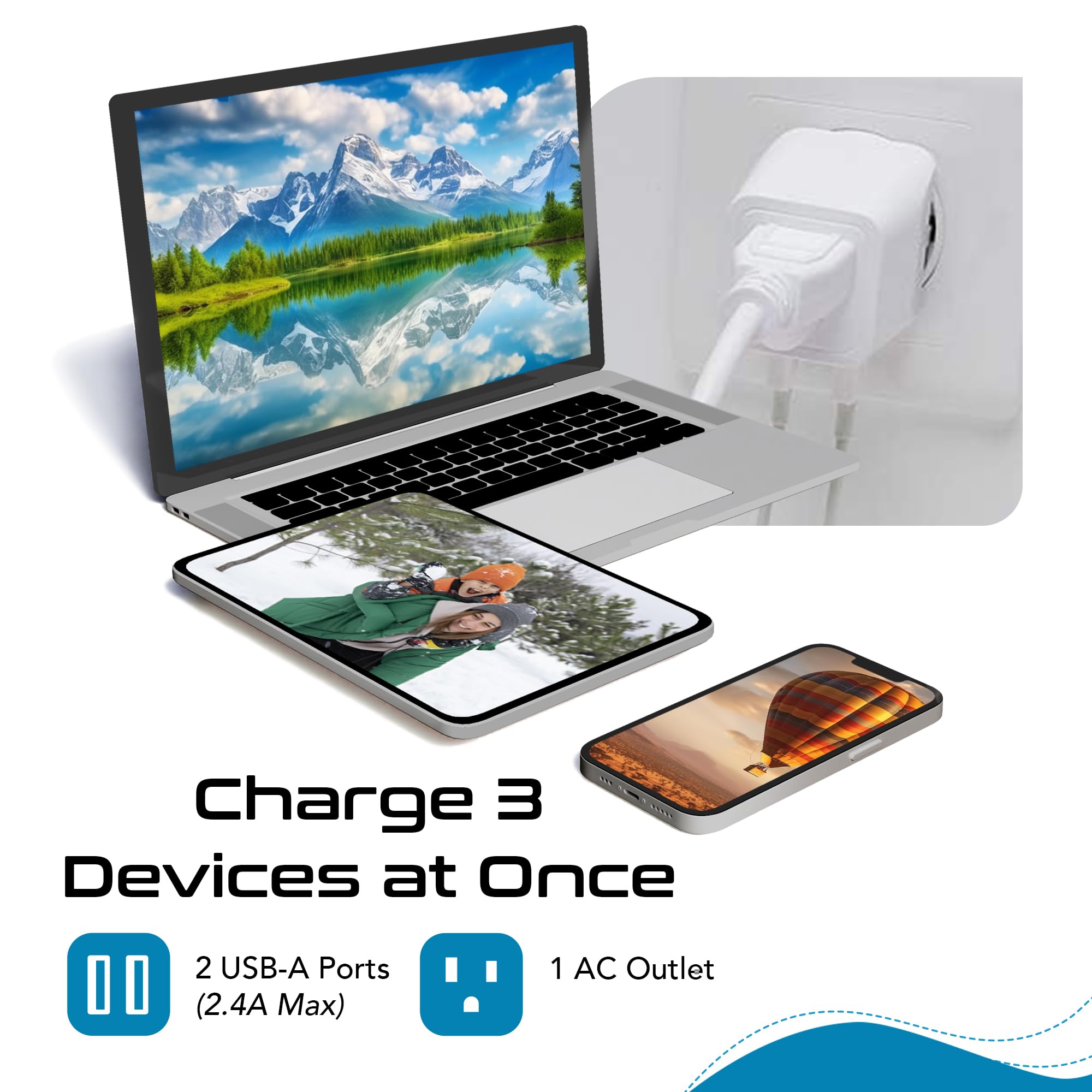 Ceptics iPhone, iPad, Galaxy chargers ready in one compact unit.
