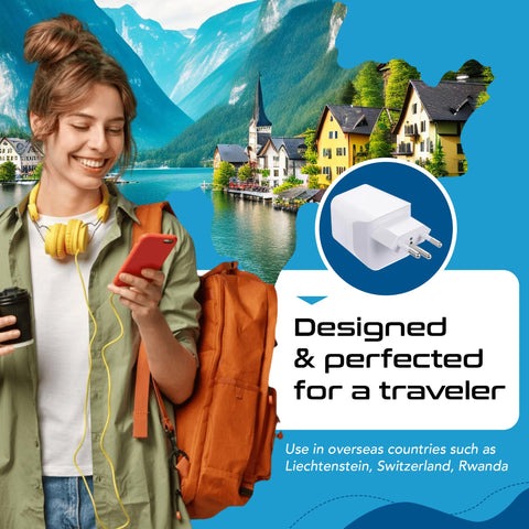 Ceptics laptop and camera chargers compatibility for Switzerland trips.