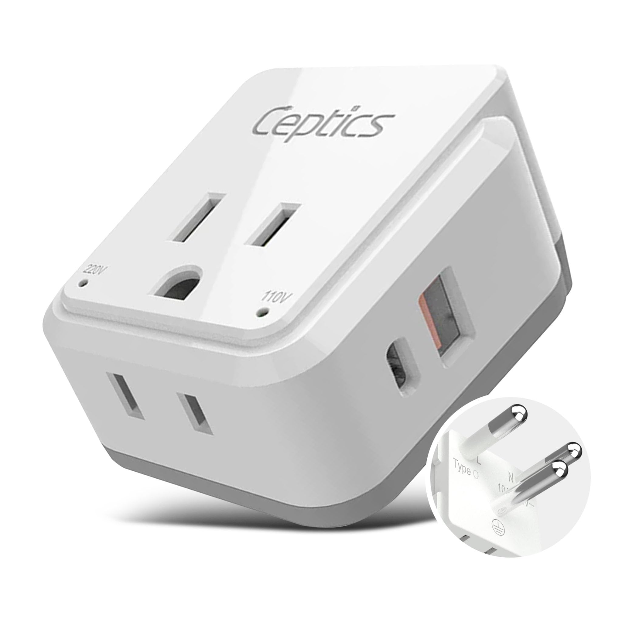 Ceptics PAK Kit 20W PD & QC front view for Thailand, portable power on the go