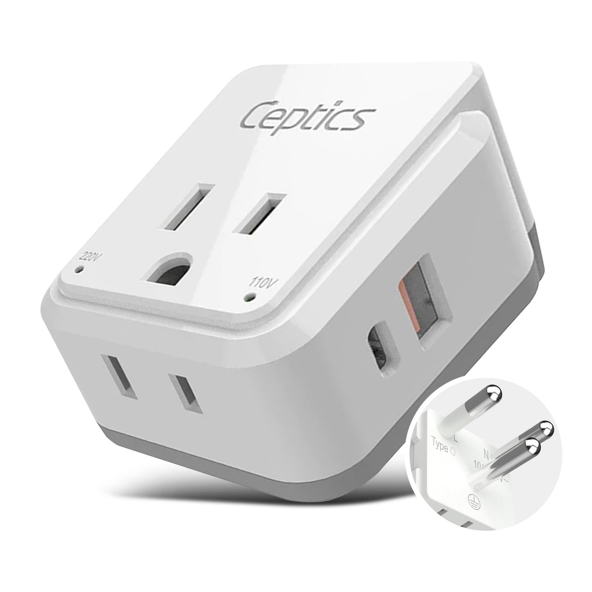 Ceptics PAK Kit 20W PD & QC front view for Thailand, portable power on the go